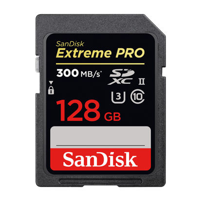 Picture of 128GB Sandisk Xtreme SD Card 300 mb/ps